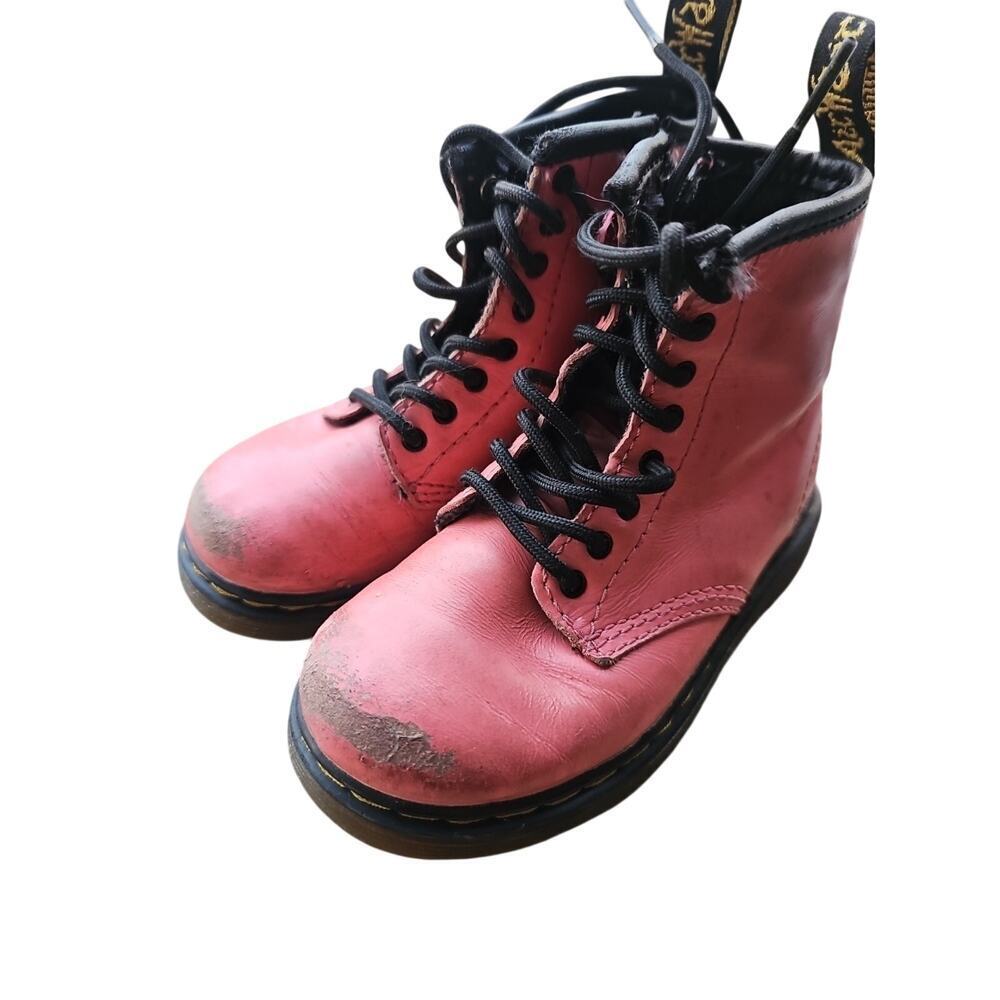 Dr. Martens Youth Toddler Leather Pink Ankle Boots 7 UK 8 US 24 EU 1460T Kids